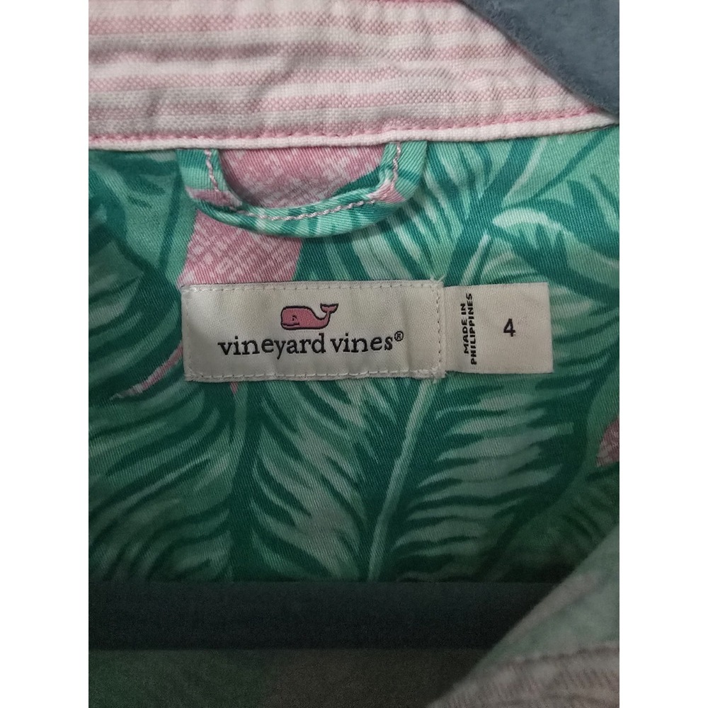 Vineyard Vines Margo Print Midi Dress Sz 4 Womens Sleeveless Green Tropical - Picture 4 of 5